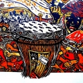 Sounds of the African Drum 2009 - Cardboard print - afh.org.za and Durban University of Tech (Image Courtesy the artist)