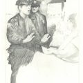 Police Negotiation, Pencil drawing. 30.5 x 43 cm