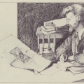 Trotsky Drawing. Pen drawing. 30.5 x 23cm