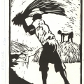Hay, 1985. Linocut. 15 x 20.5cm