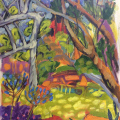 Garden Trees 2019. Oil on paper, 550 x 400 cm. Photo courtesy the artist.