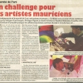 Un challenge pour Les artistes mauriciens, Le Defi, January 2015