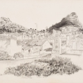 A view of D6, 1984. Pencil on paper. 37.4 x 58 cm (Photo: Mike Hall)