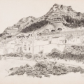 Corner of Russell and Hanover Streets, Looking at Devil's Peak, 1984. Pencil on paper. 37.4 x 58 cm (Photo: Mike Hall)