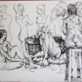 Nude Studies, 2013. Ink on cartridge paper. 38 x 53 cm (Photo: S Williams)