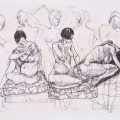 Female Nude Study, 2014. Pen and ink on paper. 42 x 59 cm (Photo: Mike Hall)