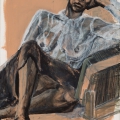 Christine, 1994. Acrylic paint and pastel on card. 83 x 59.9 cm (Photo: Mike Hall)