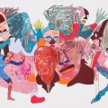 Masks 7 (from the Maskerade series), 1994 – 2009. Mixed media on paper. 69.5 x 88.5 cm (Photo: Mike Hall)