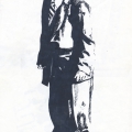 Artwork for the Free Oscar Mpheta poster, c. 1985. Ink on paper. 29.5 x 21 cm. (Image courtesy of the artist).