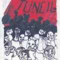 CAYCO poster design, c 1989. Pen and marker on paper. 21 x 14.8 cm. (Image courtesy of the artist).