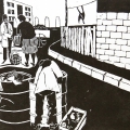 Economy Pack,1979. Linocut. 36 x 49 cm. Artist's collection (Photo: S Williams)