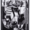 Train Ride, 2016. Linocut on paper. 24 x 19.5 cm (Photo: Mike Hall)