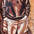  Lionel Davis, 2006. Four Colour Woodcut. 170 x 69.5 cm. (Image courtesy of the artist).