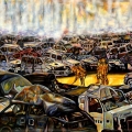 Lost Souls Were Forgotten, 2017.  Oil pastel on archival paper. 232 x 151 cm. (Image courtesy of the artist).