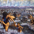 Running for Education, 2016. Oil pastel on archival paper. 151x232cm. (Image courtesy of the artist).