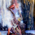The Battle of the Souls, 2016. Oil pastel on archival paper. 150x163cm. (Image courtesy of the artist).
