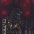 God of Justice, 2016. Oil pastel on archival paper. 75 x 100 cm. (Image courtesy of the artist).