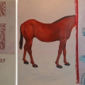Loosing my head 2004. Oil on canvas with vinyl lettering, 1.7 m x 2.2 m. (Image courtesy of the artist).