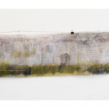 Manuscript I. Drawing with thread, charcoal, pastel and paper on wax paper, 200 x 30cm. (Image courtesy of the artist).