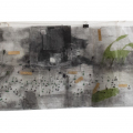 Manuscript II, 2021. Drawing and thread on wax paper and baking paper, 205 x 37cm. (Image courtesy of the artist).