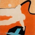 Figures in a Landscape, 1971. Oil crayon, 118 cm x 98 cm (Image courtesy of the artist).