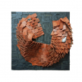 Fragments, 2019. Recycled rubber, 45 x 45 cm, (Photo courtesy of Gallery MOMO).