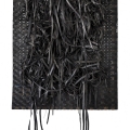 Resistance II, 2017. Woven recycled rubber, 120 x 80 cm, (Photo courtesy of EBONY/ CURATED).