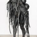 The Revenants I, 2016. Recycled rubber tubes on fibreglass cast. 56 x 46 x 176cm, (Photo courtesy of EBONY/ CURATED).