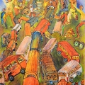 We Keep the Crowds Moving, 2016. Acrylic on canvas. (Image courtesy of the artist)