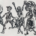 People I Meet, 1972. Ink on paper, 43 x 61 cm (Image: EJ De Jager, 1992, Images of Man: Contemporary South African Black Art and Artists)
