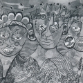 Together we can... 3 little sisters, 2005. Pen and ink on paper, 52.5 x 74 cm. (Image courtesy of the artist).