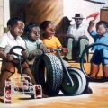 The Race. Oil on canvas. (Photo courtesy of the artist).