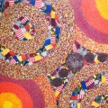 Nama Stap, 2013 Beads and mixed media on board, 90 x 90 cm. (Image courtesy of the artist)