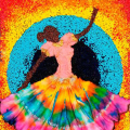 The Dance, 2012 Beads and fabric on hardboard, 20 x 30 cm. (Image courtesy of the artist)