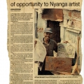 Dutch treat opens a new world of opportunity to Nyanga artist. Source unknown. Undated.
