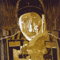 Untitled (self portrait). Early work from student exercise at Community Arts Project (CAP), Cape Town.