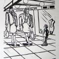 Mafia and the Aeroplane, 1994. Linocut print, 42 x 30 cm. Book: Ed. M., Peters. S., 1994, Mafia and the Aeroplane, Cape Town: Human & Rousseau