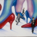 A man’s world, 2011. Acrylic paint on canvas. 150x50cm