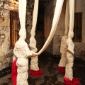 Suffocated, 2008. Mannequins & dyed fabric. 400x400x300cm
