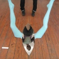 Where do we come from!, 2013. Mannequin’s legs & cut mirror. 80x100x100cm