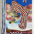 Resurrection I, 2023. Acrylic on canvas, 72cm x 90cm. (Photo courtesy of KZNSA Gallery).