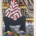 Seated Figure II, 2023. Acrylic on canvas, 60cm x 90cm. (Photo courtesy of KZNSA Gallery).
