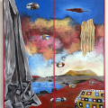 Stone Garden IV, 2023. Acrylic on canvas, 112cm x 154cm. (Photo courtesy of KZNSA Gallery).