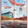 Stone garden V, 2023. Acrylic on canvas, 112cm x 154cm. (Photo courtesy of KZNSA Gallery).