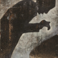 Prayer (from The Black Painting series), 2013. Acrylic on metal, 80 x 50 cm (Image courtesy of Durban Art Gallery)