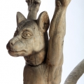 Cat, c. 1990s. Red oak, 88.5 x 85 cm. Collection: R Levitan Estate. (Photo: C Beyer, © Iziko Museums)