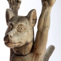 Cat, c. 1990s. Red oak, 88.5 x 85 cm. Collection: R Levitan Estate. (Photo: C Beyer, © Iziko Museums)
