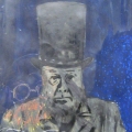 Inkosi Yamabhunu - RSA Circus Series, 2010. Mixed media on paper. 70 cm x 55 cm. (Image courtesy of the artist)