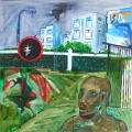The story of how the beast was tamed, 2008. Mixed media on canvas. 100 cm x 100 cm. (Image courtesy of the artist)