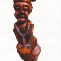Untitled (Totem with heart), c. 1998. Wood and sea shells, 39.5 x 180 cm. (Photo: Warren Nelson).